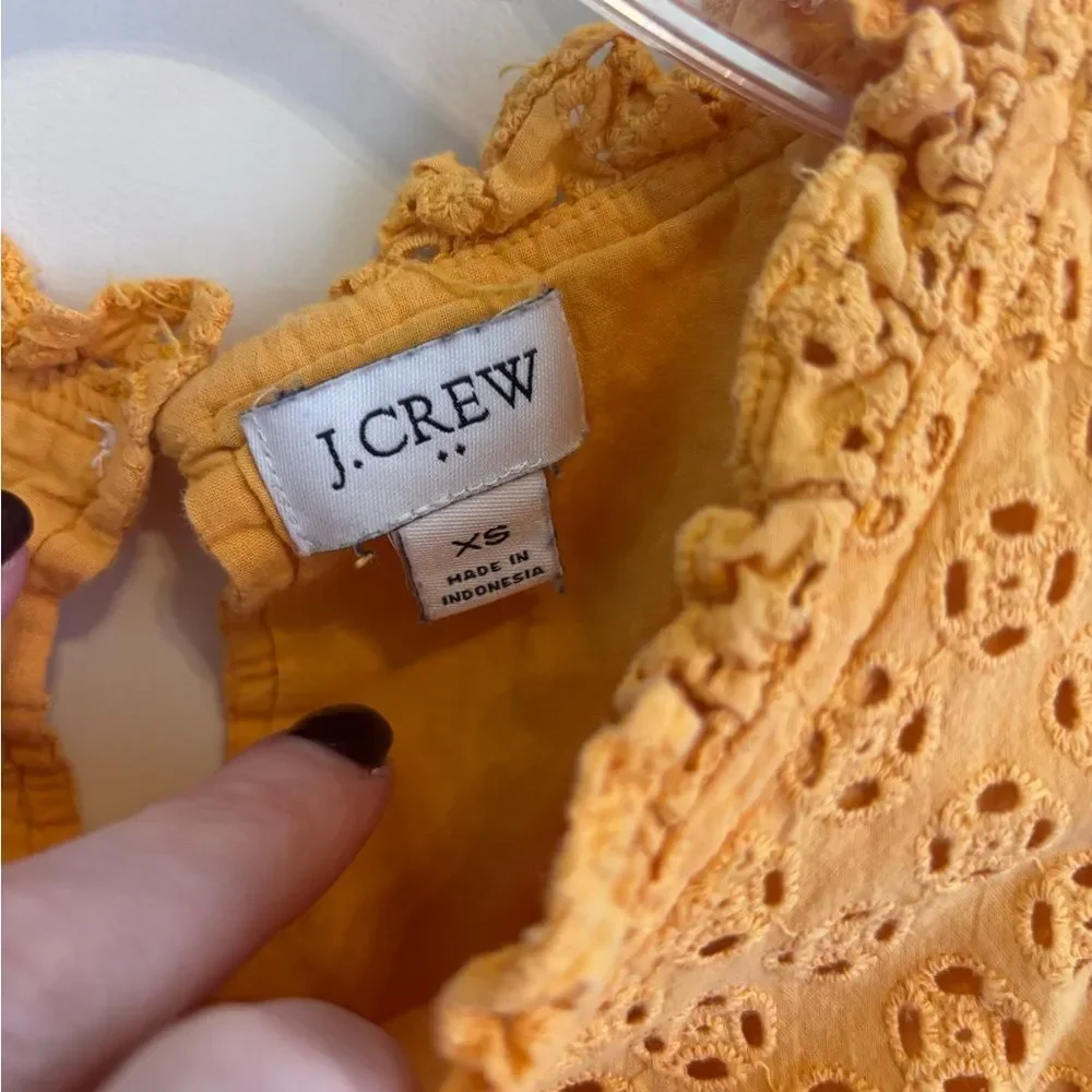 J. Crew Women’s Golden Yellow Eyelet Blouse